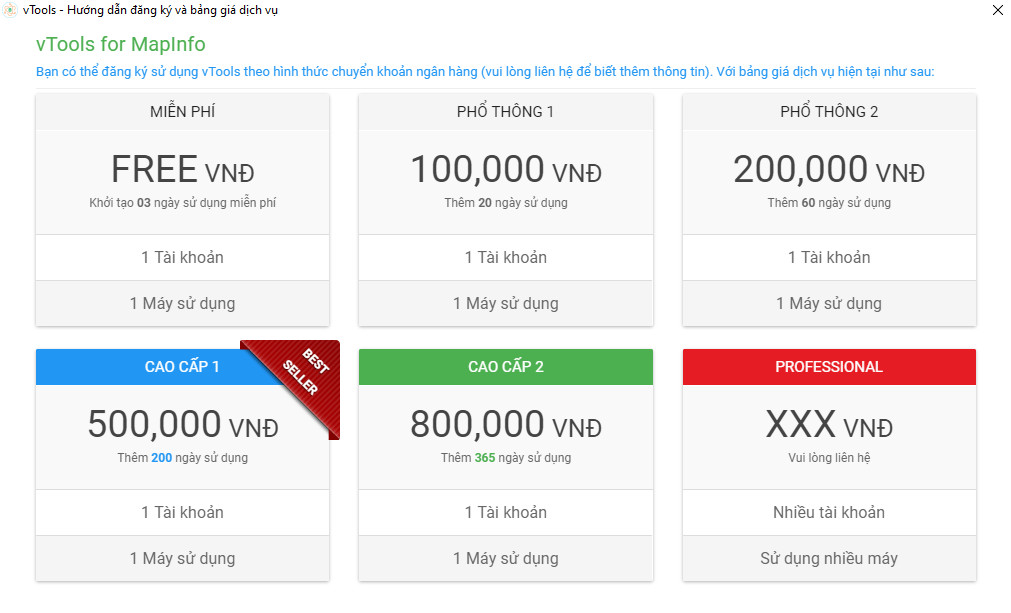 bang gia vtool mapinfo