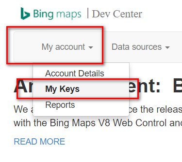 tao key bing maps